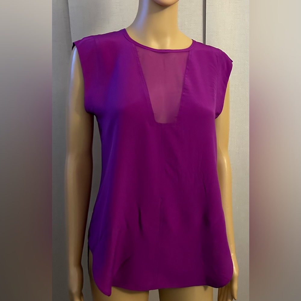 Rebecca Taylor magenta, 100% silk blouse. Sz.2